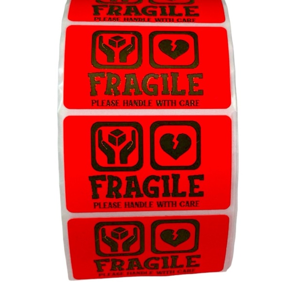 Fragile handle with care sticker | shipping supplies labels stickers new - Picture 4 of 5